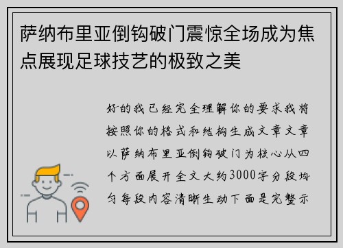 萨纳布里亚倒钩破门震惊全场成为焦点展现足球技艺的极致之美